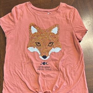 Fox Flip Sequin Graphic Kids T-Shirt